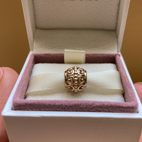 Pandora 14k Yellow Gold Openwork Gilded Cage Bead - Picture 2 of 8